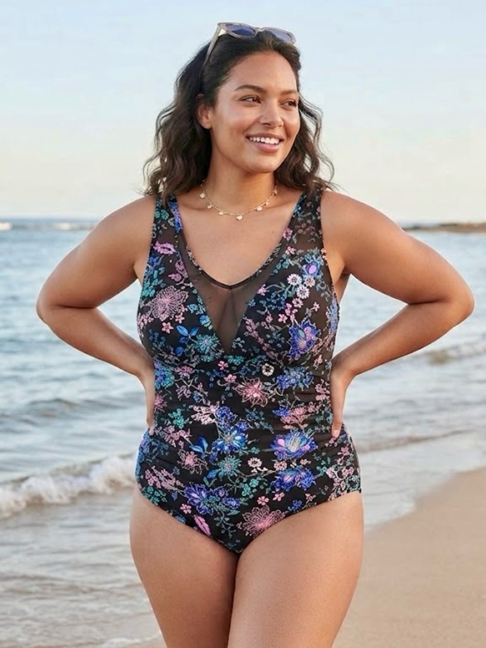 🌺 NWT Christina Plus Floral Tummy Tamer One-Piece Swimsuit Size 2X ✨ Tropical